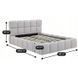 Кровать двуспальная MEBEL ELITE MURACJA 140x200 см Серая Букле