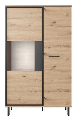 Витрина низкая Perfect Home Нест / Nest 2-дверная 2D1W/90 Дуб артизан/антрацит фотография