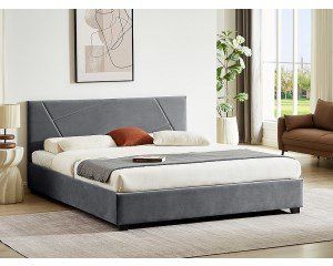 Кровать COLUMBIA Velvet Signal 140x200 Серый фотография