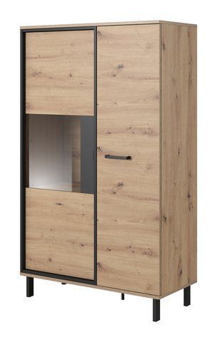 Вітрина низька Perfect Home Нест / Nest 2-дверна 2D1W/90 Дуб артизан/антрацит фотографія