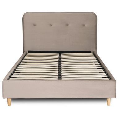 Ліжко двоспальне оксамитове MEBEL ELITE DENNIS Velvet 120x200 Беж фотографія