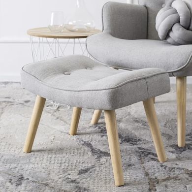 Крісло м'яке з підставкою для ніг MEBEL ELITE LOZANO 2 тканина Сірий фотографія