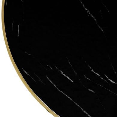 Комплект стола MEBEL ELITE TINGA 100х100 см Черный/золото +4 стулья IRYS Velvet Розовый/золото фотография