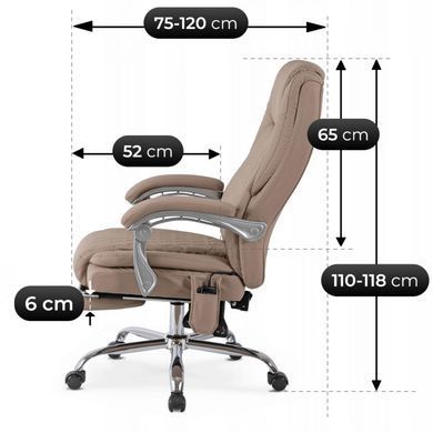 Стілець офісний поворотний з функцію масажу MEBEL ELITE GIORGIO Беж фотографія