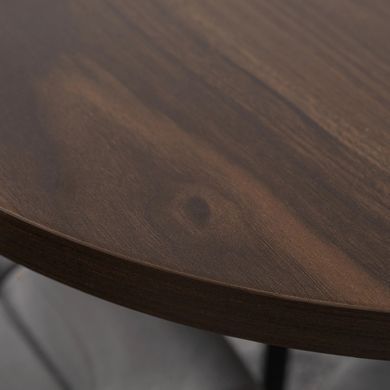 Стіл розкладний круглий MEBEL ELITE DORIAN 80(160)х80 см Горіх/Чорний фотографія