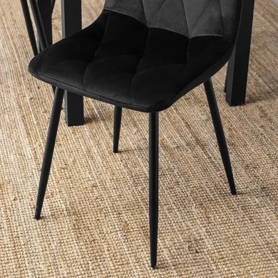 Стілець оксамитовий MEBEL ELITE ROBIN Velvet, Чорний фотографія