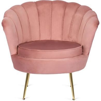Крісло м'яке оксамитове MEBEL ELITE ANGEL Velvet Рожевий фотографія