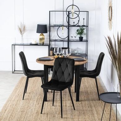 Стілець оксамитовий MEBEL ELITE ROBIN Velvet, Чорний фотографія