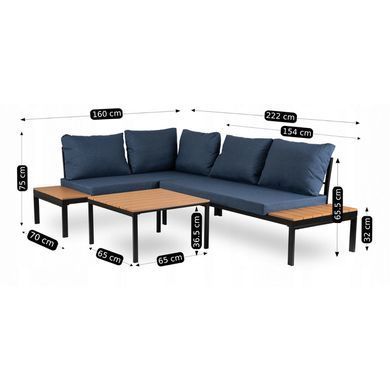 Комплект садовой мебели MEBEL ELITE NORMAN Синий/черный