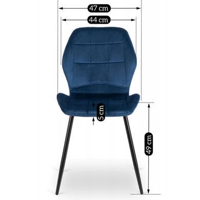 Стілець оксамитовий MEBEL ELITE IRYS Velvet Синій фотографія