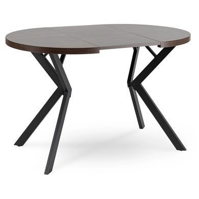 Стіл розкладний круглий MEBEL ELITE DORIAN 80(160)х80 см Горіх/Чорний фотографія