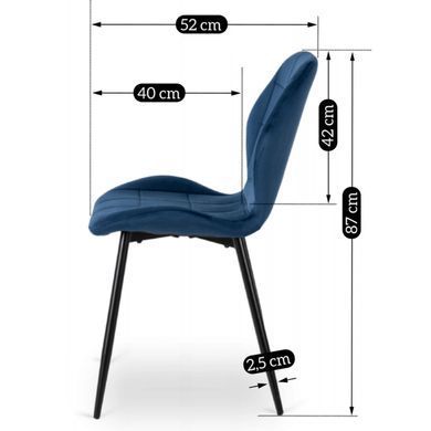 Стілець оксамитовий MEBEL ELITE IRYS Velvet Синій фотографія