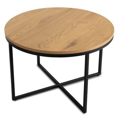 Журнальний столик HANTEL MEBEL ELITE 70x70 Дуб золотий/ Чорний фотографія