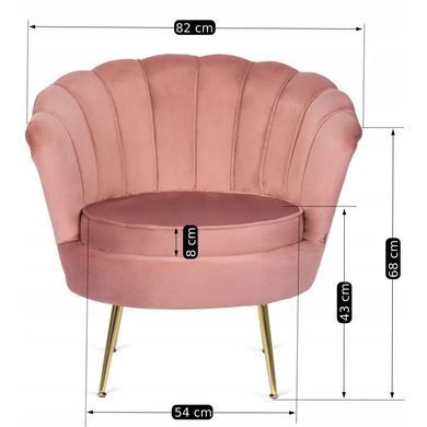 Крісло м'яке оксамитове MEBEL ELITE ANGEL Velvet Рожевий фотографія