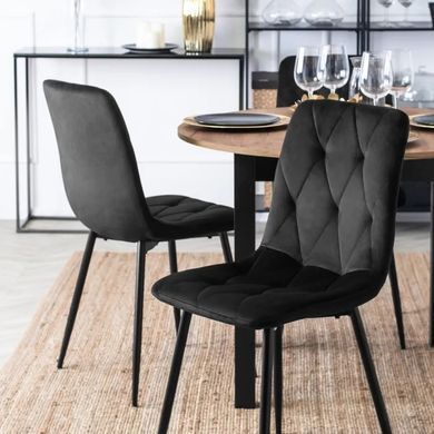 Стілець оксамитовий MEBEL ELITE ROBIN Velvet, Чорний фотографія