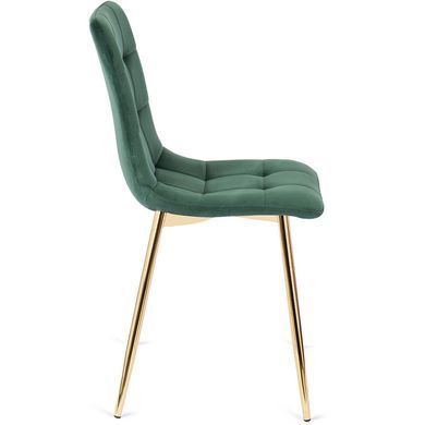 Стілець оксамитовий MEBEL ELITE YORK Velvet, Зелений / Золотий фотографія