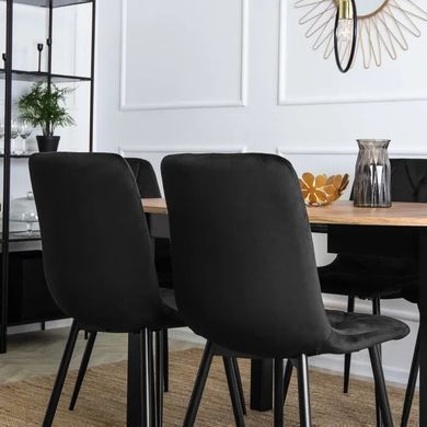 Стілець оксамитовий MEBEL ELITE ROBIN Velvet, Чорний фотографія