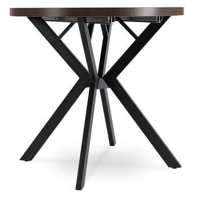 Стіл розкладний круглий MEBEL ELITE DORIAN 80(160)х80 см Горіх/Чорний фотографія