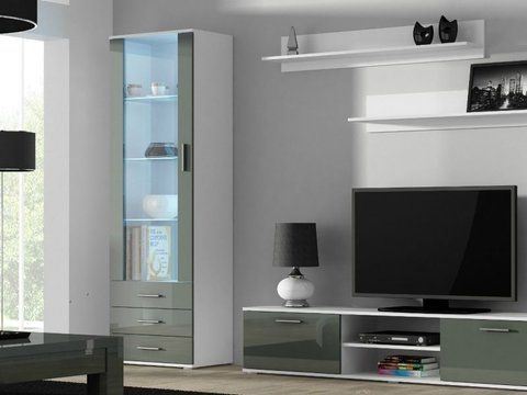 Вітрина SOHO S-1 Cama 192 Білий Мат / Сірий Глянець фотографія