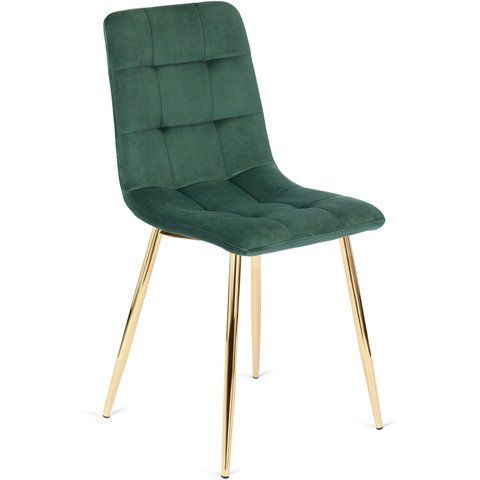 Стул бархатный MEBEL ELITE YORK Velvet, Зеленый / Золотой фотография