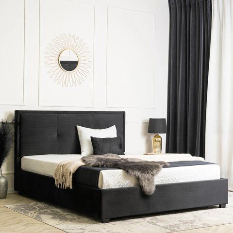 Ліжко двоспальне оксамитове MEBEL ELITE ANDRE Velvet 160x200 Темно Сірий фотографія