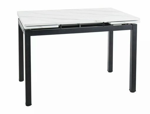 Стол Обеденный GD-017 Signal 110(170)x74 Белый Эффект Мрамора / Черный Мат фотография