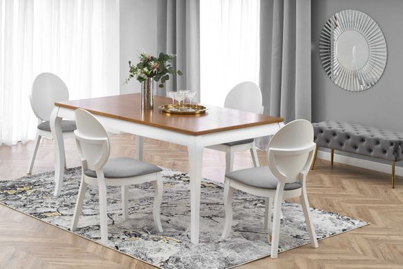 Стіл розкладний WINDSOR Halmar 160/240x90 Дуб / Білий фотографія
