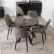 Стіл розкладний круглий MEBEL ELITE DORIAN 80(160)х80 см Горіх/Чорний