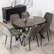 Стіл розкладний круглий MEBEL ELITE DORIAN 80(160)х80 см Горіх/Чорний