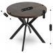 Стіл розкладний круглий MEBEL ELITE DORIAN 80(160)х80 см Горіх/Чорний