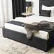 Ліжко двоспальне оксамитове MEBEL ELITE ANDRE Velvet 160x200 Темно Сірий