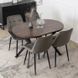 Стіл розкладний круглий MEBEL ELITE DORIAN 80(160)х80 см Горіх/Чорний