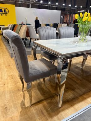 Стіл обідній PRINCE CERAMIC Signal 150x90 Білий Мармур / Хром фотографія