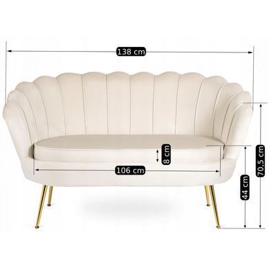 Софа MEBEL ELITE ZENDAYA 138 см Кремовий фотографія