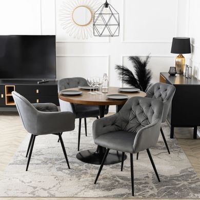Стілець поворотний оксамитовий MEBEL ELITE IDA Velvet Сірий фотографія