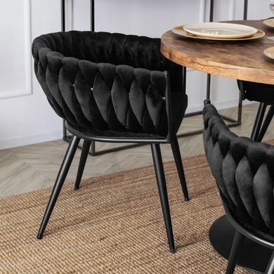 Стул бархатный MEBEL ELITE EMPOLI Velvet Черный фотография