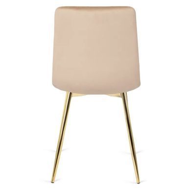 Стілець оксамитовий MEBEL ELITE YORK Velvet, Кремовий / Золотий фотографія