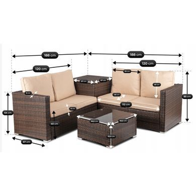 Комплект садовой мебели MEBEL ELITE NEGRO Коричневый/Беж