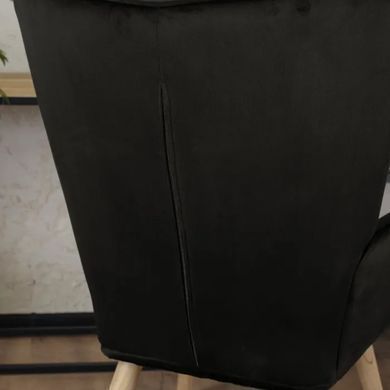 Крісло м'яке оксамитове з підставкою для ніг MEBEL ELITE LOZANO Velvet Чорний фотографія