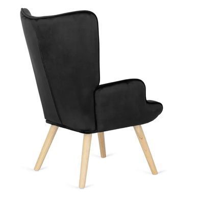 Крісло м'яке оксамитове з підставкою для ніг MEBEL ELITE LOZANO Velvet Чорний фотографія