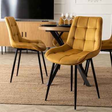 Стілець оксамитовий MEBEL ELITE CHRIS Velvet Гірчиця фотографія