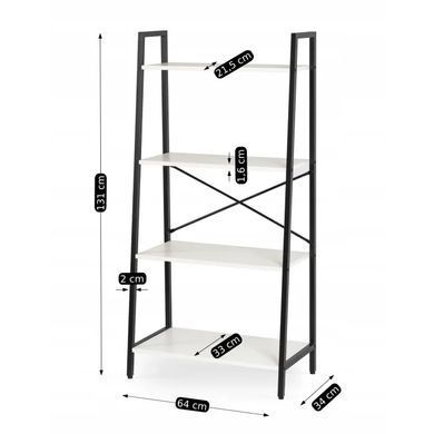 Стеллаж MEBEL ELITE GIA Белый / Черный фотография