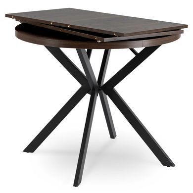 Стол раскладной круглый MEBEL ELITE LUGO 90(190)х90 см Орех фотография