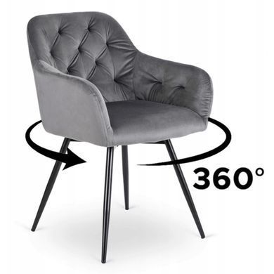 Стілець поворотний оксамитовий MEBEL ELITE IDA Velvet Сірий фотографія