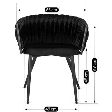 Стул бархатный MEBEL ELITE EMPOLI Velvet Черный фотография