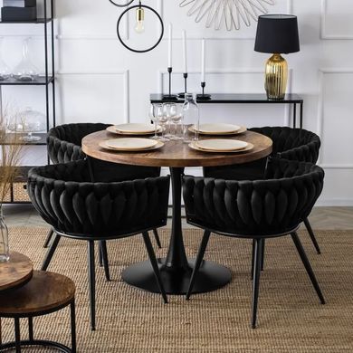 Стул бархатный MEBEL ELITE EMPOLI Velvet Черный фотография