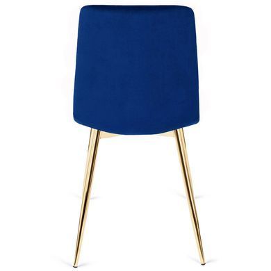 Стілець оксамитовий MEBEL ELITE YORK Velvet, Синій / Золотий фотографія