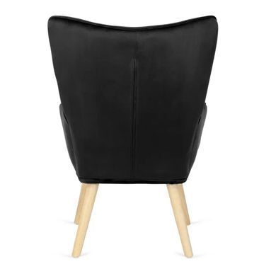 Крісло м'яке оксамитове з підставкою для ніг MEBEL ELITE LOZANO Velvet Чорний фотографія