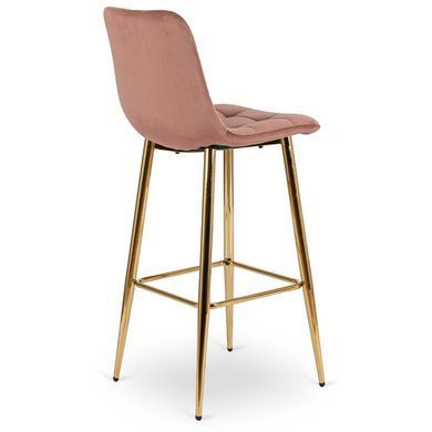 Барний стілець оксамитовий MEBEL ELITE ARIEL Velvet Рожевий / Золотий фотографія