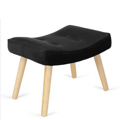 Крісло м'яке оксамитове з підставкою для ніг MEBEL ELITE LOZANO Velvet Чорний фотографія
